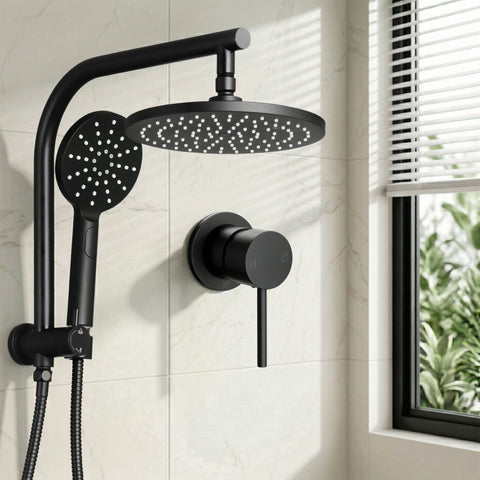 Cefito 9'' Rain Shower Head Set Handheld Round High Pressure Mixer Tap Chrome | darrahopens.com.au Premium AU Stock