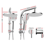 Cefito 9'' Rain Shower Head Set Handheld Round High Pressure Twins Tap Chrome | darrahopens.com.au Premium AU Stock