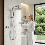 Cefito 9'' Rain Shower Head Set Handheld Round High Pressure Twins Tap Chrome | darrahopens.com.au Premium AU Stock