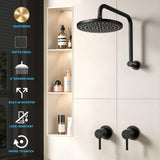 Cefito 9'' Rain Overhead Swivel Shower Head with Wall Twin Swivel Bathroom Tap | darrahopens.com.au Premium AU Stock