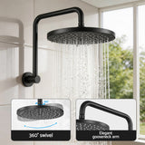 Cefito 9'' Rain Overhead Swivel Shower Head with Wall Twin Swivel Bathroom Tap | darrahopens.com.au Premium AU Stock