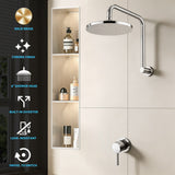 Cefito 9'' Rain Overhead Swivel Shower Head with Wall Bathroom Mixer Silver | darrahopens.com.au Premium AU Stock