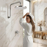 Cefito 9'' Rain Overhead Swivel Shower Head with Wall Bathroom Mixer Silver | darrahopens.com.au Premium AU Stock