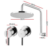 Cefito 9'' Rain Overhead Swivel Shower Head with Wall Twin Swivel Bathroom Tap Silver | darrahopens.com.au Premium AU Stock