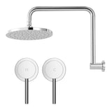 Cefito 9'' Rain Overhead Swivel Shower Head with Wall Twin Swivel Bathroom Tap Silver | darrahopens.com.au Premium AU Stock