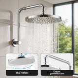 Cefito 9'' Rain Overhead Swivel Shower Head with Wall Twin Swivel Bathroom Tap Silver | darrahopens.com.au Premium AU Stock