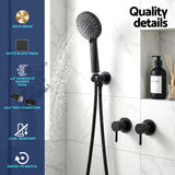 Cefito 4.5" Handheld Shower Head Round with Wall Twin Swivel Bathroom Tap | darrahopens.com.au Premium AU Stock