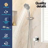 Cefito 4.5" Handheld Shower Head Round with Wall Bathroom Mixer Silver | darrahopens.com.au Premium AU Stock