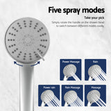 Cefito 4.5" Handheld Shower Head Round with Wall Bathroom Mixer Silver | darrahopens.com.au Premium AU Stock
