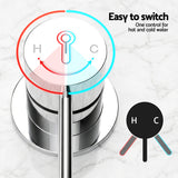 Cefito 4.5" Handheld Shower Head Round with Wall Bathroom Mixer Silver | darrahopens.com.au Premium AU Stock