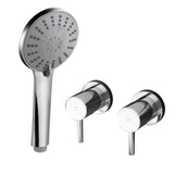Cefito 4.5" Handheld Shower Head Round with Wall Twin Swivel Bathroom Tap Silver | darrahopens.com.au Premium AU Stock