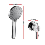 Cefito 4.5" Handheld Shower Head Round with Wall Twin Swivel Bathroom Tap Silver | darrahopens.com.au Premium AU Stock