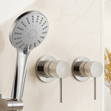 Cefito 4.5" Handheld Shower Head Round with Wall Twin Swivel Bathroom Tap Silver | darrahopens.com.au Premium AU Stock