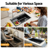 Cefito Kitchen Sink 304 Stainless Steel Bar Sink Millet Grain Water Basin Sink