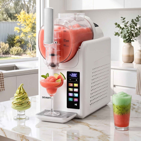 Devanti Slushie Machine 2L Frozen Drink Maker Ice Cream Cocktail Slush Maker White In Australia - Darrahopens