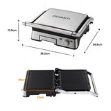 Devanti 2000W 3-in-1 Panini Press Grill Sandwich Maker 180° Open 4 Slice