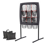 Everfit Baseball Pitching Net Training Target Softball Practice 9 Hole Black In Australia - Darrahopens
