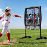 Everfit Baseball Pitching Net Training Target Softball Practice 9 Hole Black