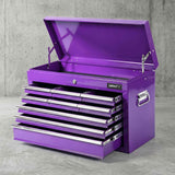 Giantz 9-Drawer Tool Cabinet Chest Toolbox Heavy Duty Garage Storage Organiser Purple