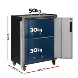 Giantz Rolling Tool Cabinet Heavy-Duty Storage Cabinet Adjustable Shelf Black and Grey In Australia - Darrahopens