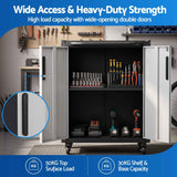 Giantz Rolling Tool Cabinet Heavy-Duty Storage Cabinet Adjustable Shelf Black and Grey In Australia - Darrahopens