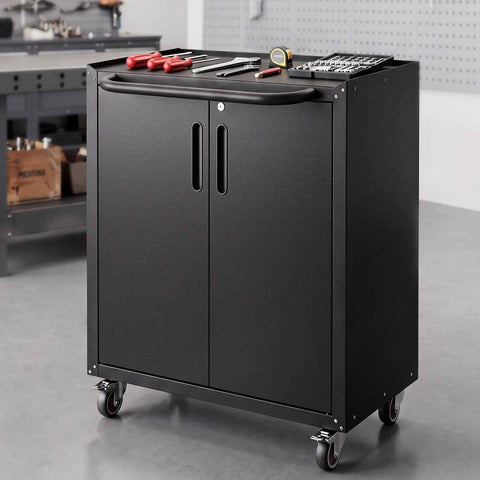Giantz Rolling Tool Cabinet Heavy-Duty Storage Cabinet Adjustable Shelf Black In Australia - Darrahopens