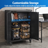 Giantz Rolling Tool Cabinet Heavy-Duty Storage Cabinet Adjustable Shelf Black In Australia - Darrahopens
