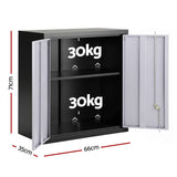 Giantz Steel Tool Cabinet Wall Mount Adjustable Shelf Garage Storage Lockable Black Grey In Australia - Darrahopens