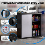 Giantz Steel Tool Cabinet Wall Mount Adjustable Shelf Garage Storage Lockable Black Grey In Australia - Darrahopens