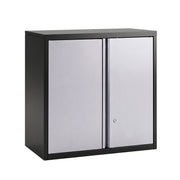 Giantz Steel Tool Cabinet Wall Mount Adjustable Shelf Garage Storage Lockable Black Grey
