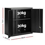 Giantz Steel Tool Cabinet Wall Mount Adjustable Shelf Garage Storage Lockable Black In Australia - Darrahopens