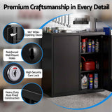 Giantz Steel Tool Cabinet Wall Mount Adjustable Shelf Garage Storage Lockable Black In Australia - Darrahopens