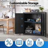 Giantz Steel Tool Cabinet Wall Mount Adjustable Shelf Garage Storage Lockable Black In Australia - Darrahopens
