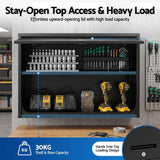 Giantz Wall Mount Steel Tool Cabinet Garage Storage Box Lockable Overhead Shelf Black In Australia - Darrahopens