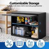 Giantz Wall Mount Steel Tool Cabinet Garage Storage Box Lockable Overhead Shelf Black In Australia - Darrahopens