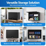 Giantz Wall Mount Steel Tool Cabinet Garage Storage Box Lockable Overhead Shelf Black In Australia - Darrahopens