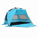 Weisshorn Beach Tent 3-4 Person Pop Up Sun Shade UPF 50 Automatic Outdoor Blue