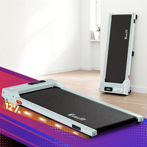 Everfit 3 in 1 Walking Pad Treadmill 12% Incline Under Desk Treadmills for Home Gym 38cm Belt Green In Australia - Darrahopens