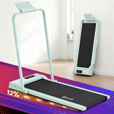 Everfit 3 in 1 Walking Pad Treadmill 12% Incline Foldable Under Desk Treadmills for Home 38cm Green In Australia - Darrahopens