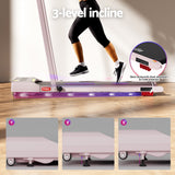 Everfit Treadmill Electric Walking Pad Incline Under Desk 380mm Pink