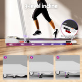 Everfit Treadmill Electric Walking Pad Incline Under Desk 380mm White