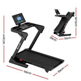 Everfit 500mm Wide Belt Treadmill 30% Auto Incline Foldable Treadmills for Home with LED Lights