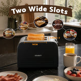 Devanti 2-Slice Toaster, LED Display 3.5cm Wide Slots 6 Browning Levels In Australia - Darrahopens