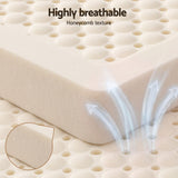 Giselle Bedding King Latex Mattress Topper 7-Zone Natural Latex Core Breathable 5cm