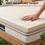 Giselle Bedding King Latex Mattress Topper 7-Zone Natural Latex Core Breathable 5cm