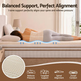 Giselle Bedding King Latex Mattress Topper 7-Zone Natural Latex Core Breathable 5cm