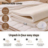 Giselle Bedding King Latex Mattress Topper 7-Zone Natural Latex Core Breathable 5cm