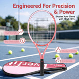 Everfit 27 Inch Tennis Racket Lightweight Racquet for Beginner Adult Players Pink