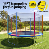 Everfit 14FT Kids Trampoline Rebounder with Enclosure Net Storage Bag In Australia - Darrahopens