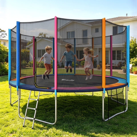 Everfit 16FT Kids Trampoline Rebounder with Enclosure Net Storage Bag In Australia - Darrahopens